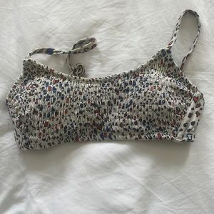 red white and blue cheetah print bikini top size small